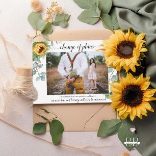 Change of Plans Yellow Sunflowers Postcard