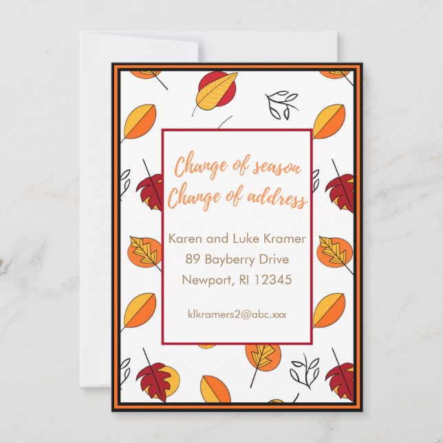 Change of Season Change of Address Announcement (Front)