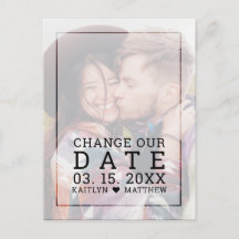 Change Our Date Faded Photo Minimalist Typography