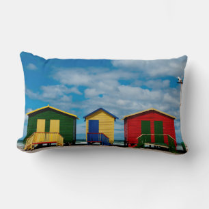 Change Rooms. Muizenberg Beach, Cape Town Lumbar Cushion