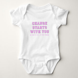 Change Starts With You Diaper Funny Romper Baby Bodysuit