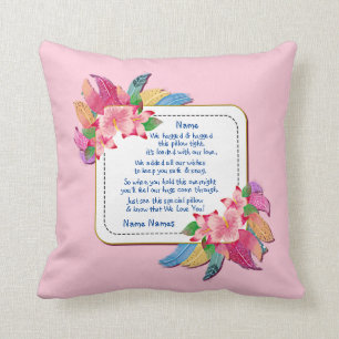 Change Text Add Name Boho Flower Feathers Hugged   Cushion
