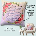 Change Text Add Name Floral Rose I Hug We Hugged   Cushion<br><div class="desc">Change the Names & any Text you want to be changed on this lovely rose flowers design - great for Mom,  Gran,  Daughter or anyone - See my store for lots more great gifts like this.</div>