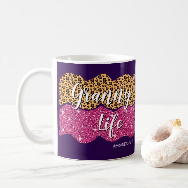 Change Text Add Name #GrandmaLife Granny Life Coffee Mug (With Donut)