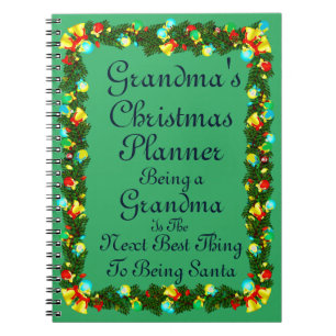 Change Text Add Name Grandmother Christmas Planner Notebook