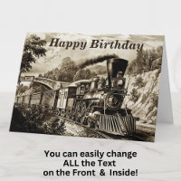 Change Text Add Name Steam Train Happy Birthday