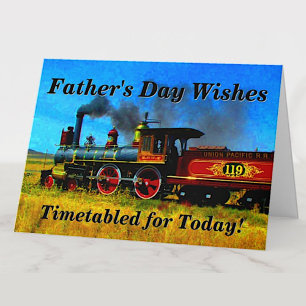 Change Text Add Names Steam Train Father's Day Card