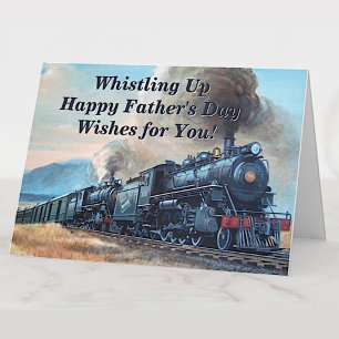 Change Text Add Names Steam Train Happy Father's  Card