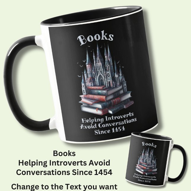 Change Text, Books Helping Introverts Avoid,  Mug (Creator Uploaded)