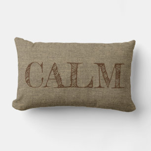 Change Text - CALM - Text on Beige Light Brown Lumbar Cushion