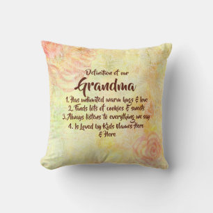 Change Text Definition of our Grandma, Grandmother Cushion