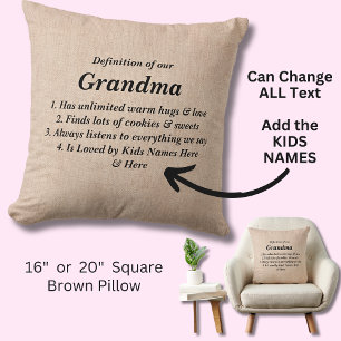 Change Text Definition of our Grandma, Grandmother Cushion
