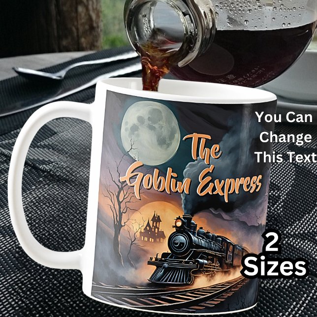 Change Text, Goblin Express Halloween Steam Train  Coffee Mug (Creator Uploaded)
