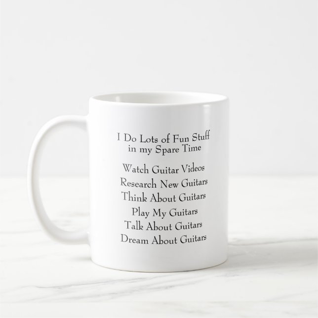 Change Text - Guitar Player Lover - in Spare Time Coffee Mug (Left)