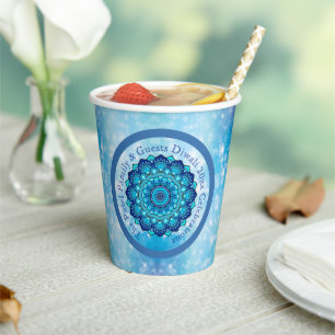 Change Text Matching Diwali Blue Paper Cups