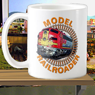 Change Text Model Railroader Red Yellow Diesel Coffee Mug