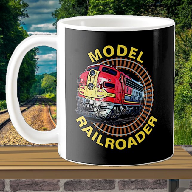 Change Text Model Railroader Red Yellow Diesel     Coffee Mug (Creator Uploaded)
