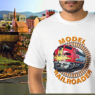 Change Text Model Railroader Red Yellow Diesel     T-Shirt