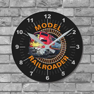 Change Text Model Railroader Red Yellow Diesel Thr Round Clock