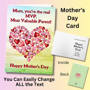 Change Text, Mum, you're the real MVP Card