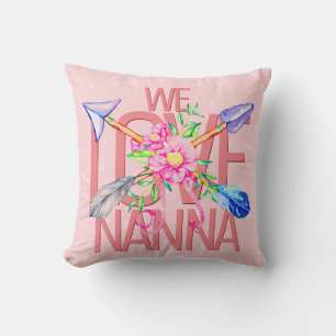 Change Text Name, Boho Arrows Flowers We Love NANA Cushion