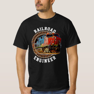 Change Text Railroad Engineer Diesel Locomotive    T-Shirt