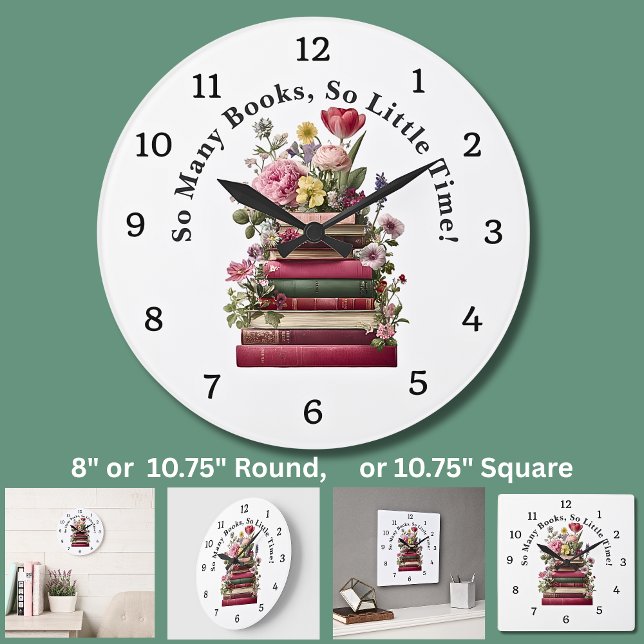 Change Text, So Many Books, So Little Time Large Clock (Creator Uploaded)
