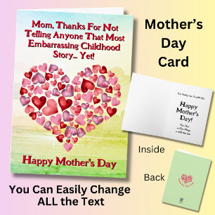 Change Text, Thanks for not telling embarrassing, Card