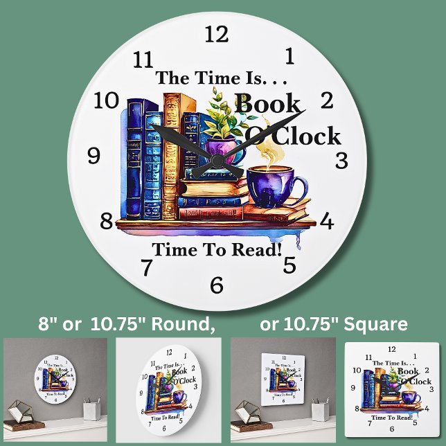 Change Text - Time Is Book O'clock Large Clock (Creator Uploaded)