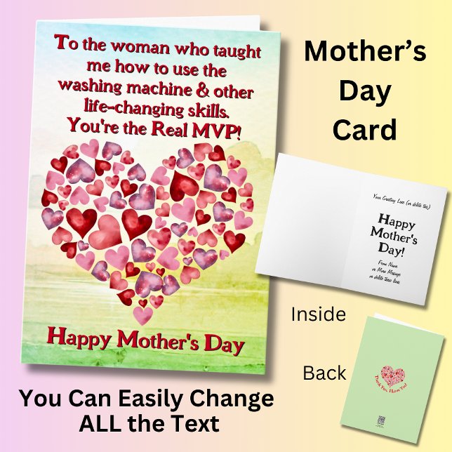 Change Text, who taught me how use washing machine Card (Creator Uploaded)