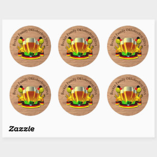 Change Text Year Octoberfest 20xx Beer Glasses  Classic Round Sticker
