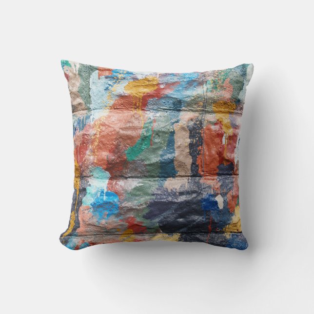 Change The Back Colour Abstract Graffiti Pillow (Front)
