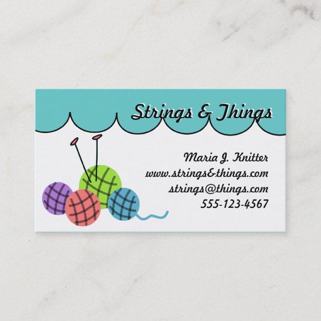 Change the colour - knitting yarn balls business card (Front)