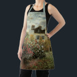 Change the Colour! Monet's Garden at Argenteuil Apron<br><div class="desc">A fun shower curtain design with a brown background. Click the "customise it" button and choose another colour! The Artist's Garden in Argenteuil (A Corner of the Garden with Dahlias) (1873) by Claude Monet is a vintage impressionism fine art floral nature painting. A country farm house is in the background....</div>