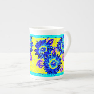 Change the Colour Wacky Sunflowers Bone China Mug