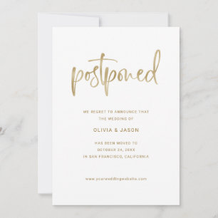 Change the Date   Faux Gold Script on White Save The Date