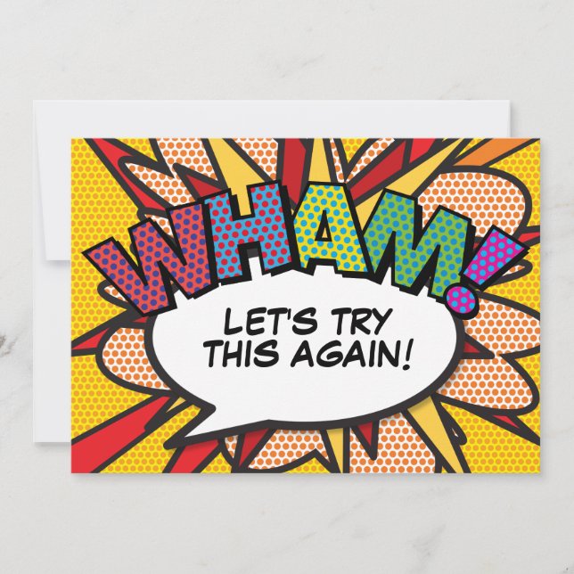 Change the Date New Plan Modern Fun Comic Invitation (Front)