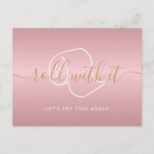 Change the Date Postponed Cancelled Chic Rose Gold Postcard