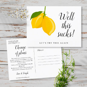 Change the Date Postponed Cancelled Event Announcement Postcard