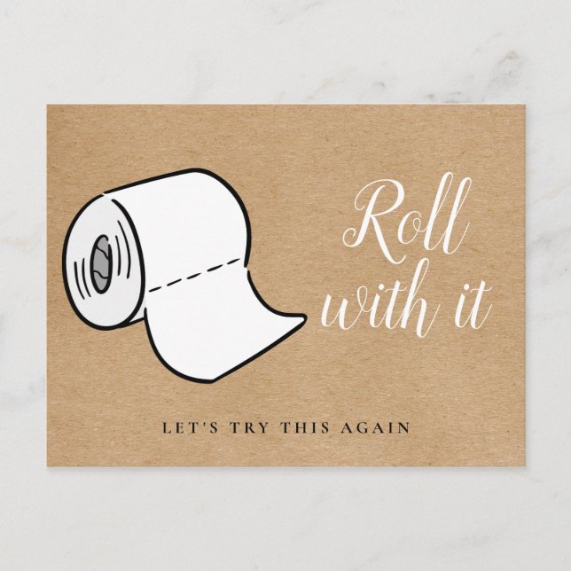 Change the Date Postponed Cancelled Event Rustic Postcard (Front)