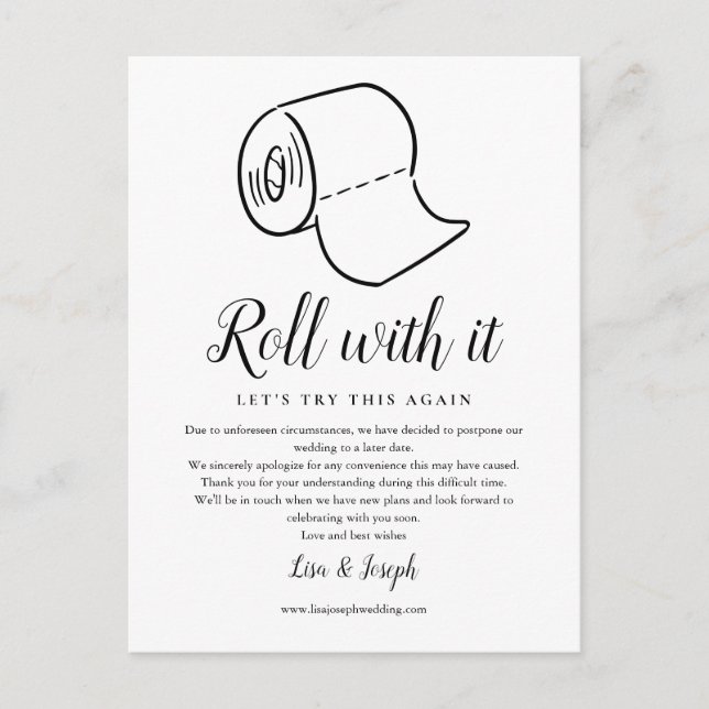 Change the Date Postponed Cancelled Photo Announcement Postcard (Front)