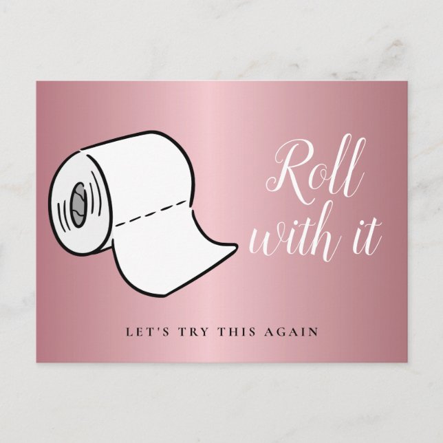 Change the Date Postponed Cancelled Rose Gold Postcard (Front)