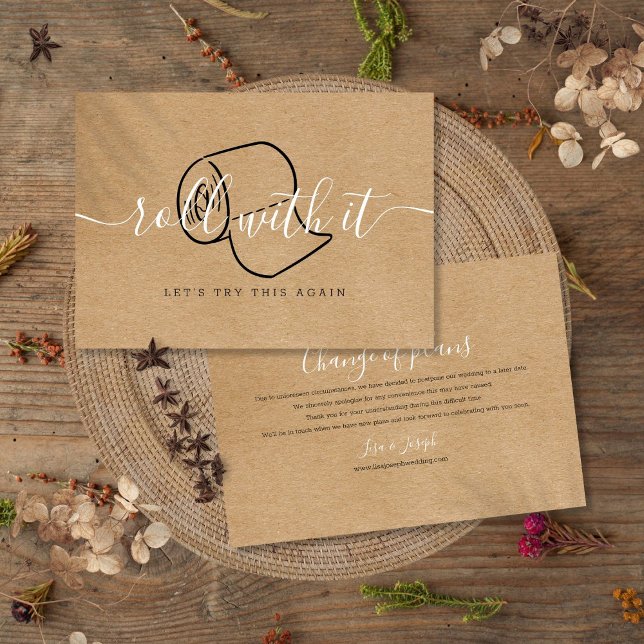 Change the Date Postponed Cancelled Rustic Boho Invitation (Change the Date Postponed Cancelled Rustic Boho Invitation)