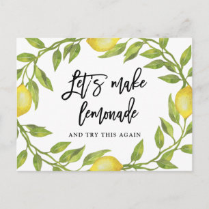 Change the Date Postponed Lemons Greenery Postcard