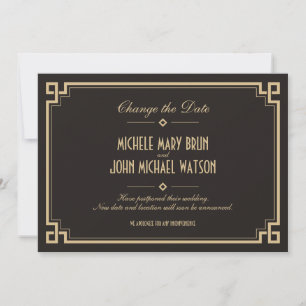Change the Date Retro Frame Art Deco Dark Card