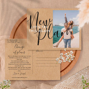 Change the Date Rustic Photo Save the Date Postcard