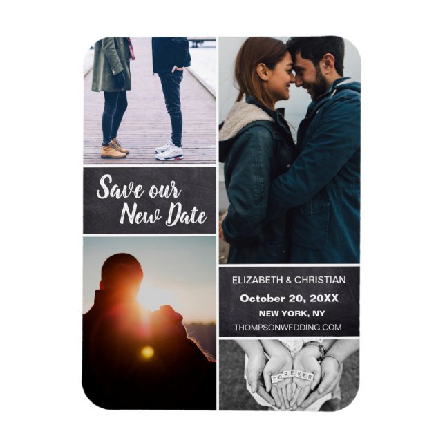 Change the Date Save our New Date Wedding Photo Magnet (Vertical)