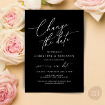 Change the date, Save our new wedding date card<br><div class="desc">This is the Wedding party invitation Rescheduled,  save our new date (postponed / postponement) card (Change the date),  in the modern minimal simple clean romantic classy black white design themed. It is the perfect way to make the event reschedule announcement to your friends and family.</div>