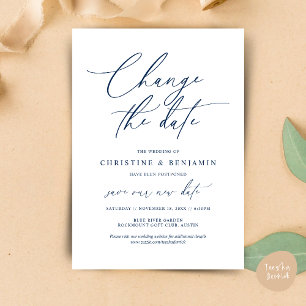 Change the date, Save our new wedding date card