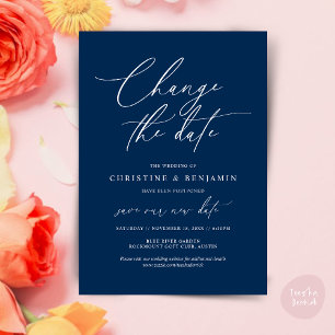 Change the date, Save our new wedding date card